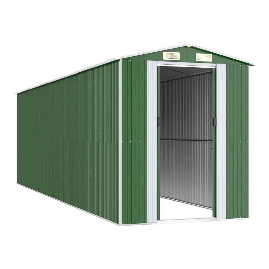 Casetta da giardino cabina ripostiglio casetta da esterno robusta casetta per attrezzi 192 x 689 x 223 cm acciaio zincato verde 02_0022367