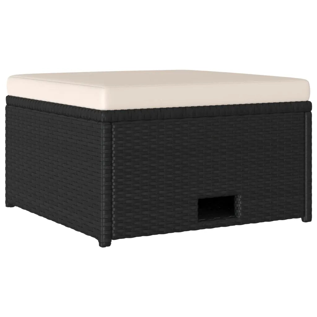 Set Divani da Giardino 4 pz con Cuscini in Polyrattan Nero cod mxl 30087