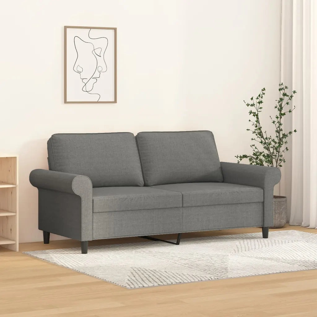 Divano a 2 Posti Grigio Scuro 140 cm in Tessuto cod mxl 47791