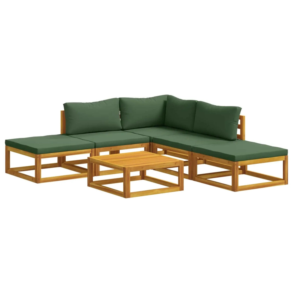 Set di divani 6 pz Naturale Legno di Acacia Massello 3417245
