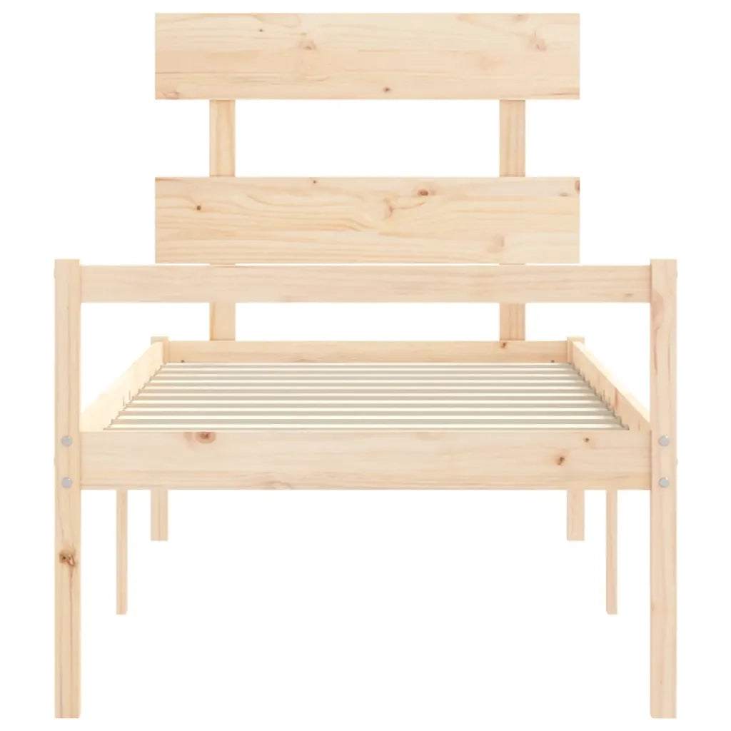 Letto per Anziani con Testiera 90x200 cm in Legno Massello 3195336