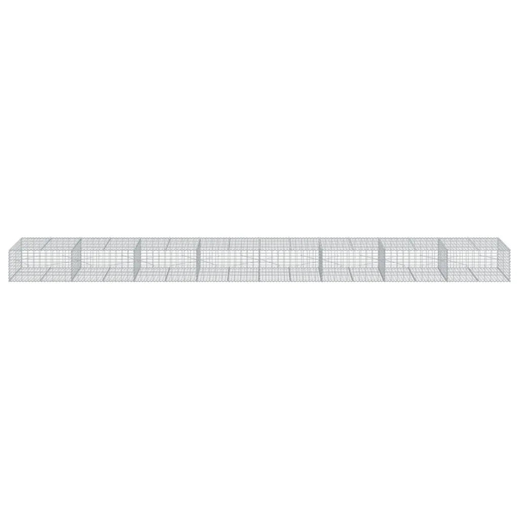 Cesto Gabbione con Copertura 800x100x50 cm Ferro Zincato 3295185