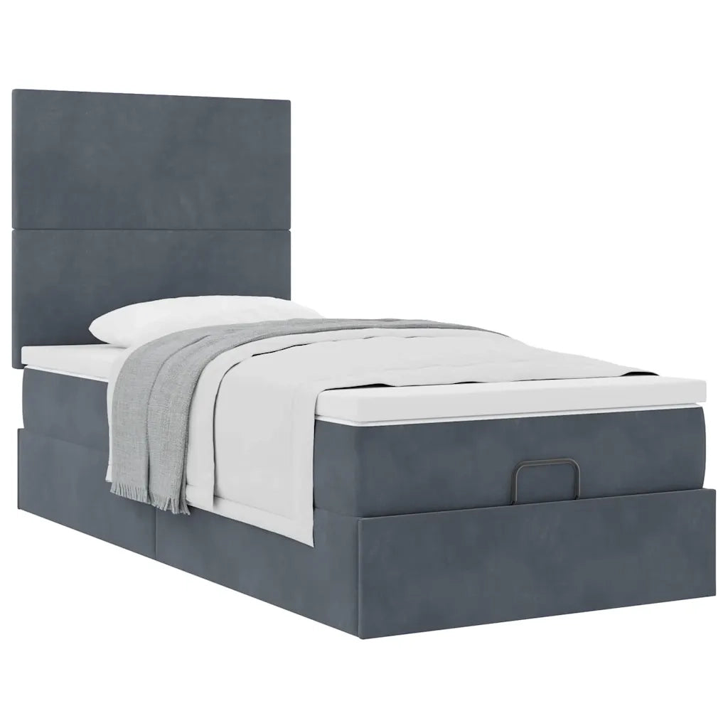 Struttura Letto Pouf con Materassi 180x200 cm in Velluto 3313362