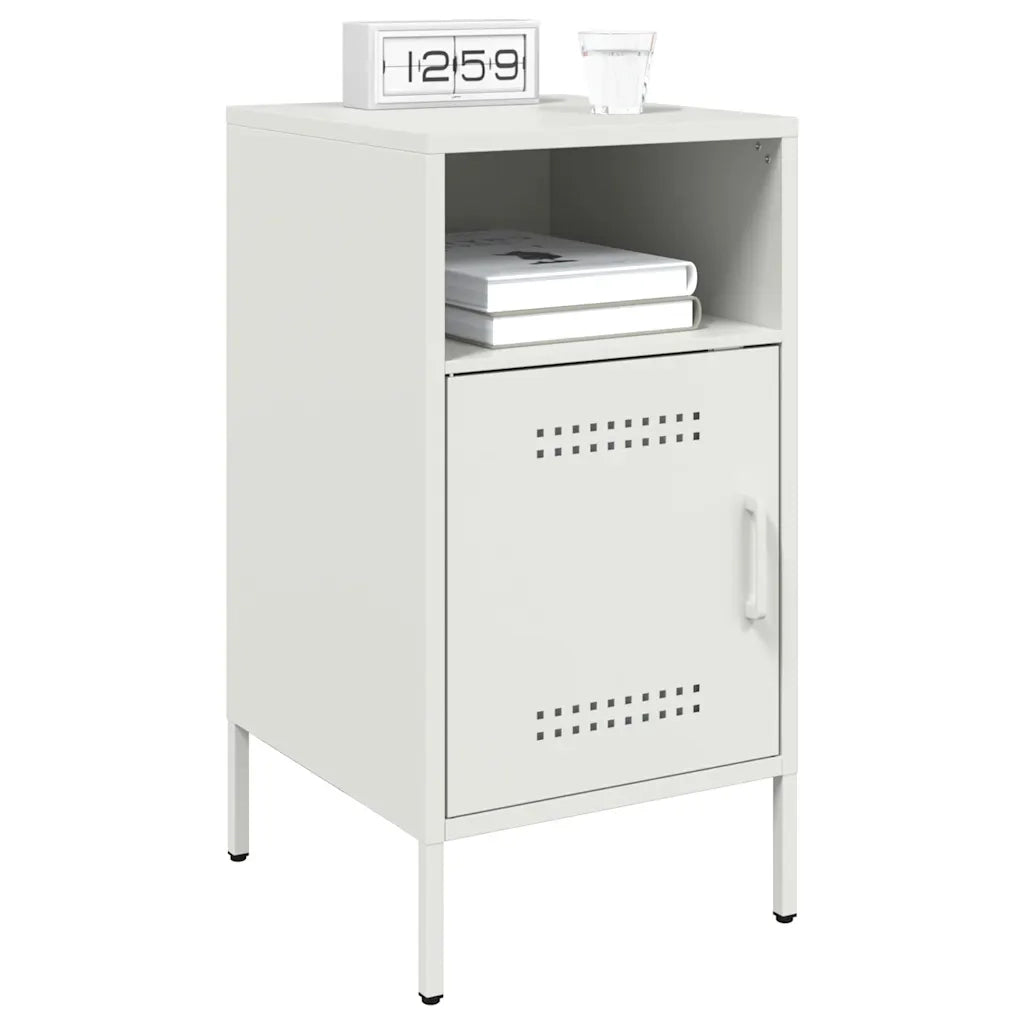 vidaXL Comodini 2 pz Bianchi 36x39x68 cm in Acciaio