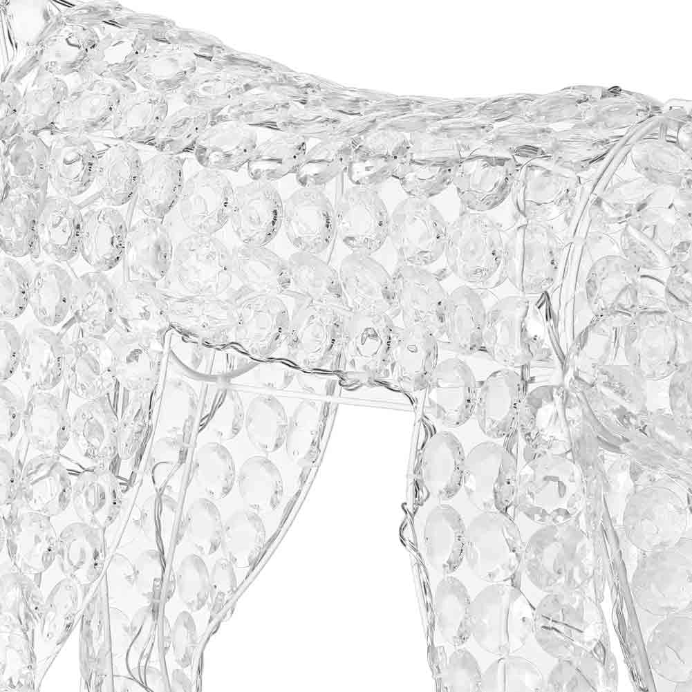 Renna Natalizia Luminosa mangia erba 3D in Acrilico 100 LED Bianco Caldo H42 cm