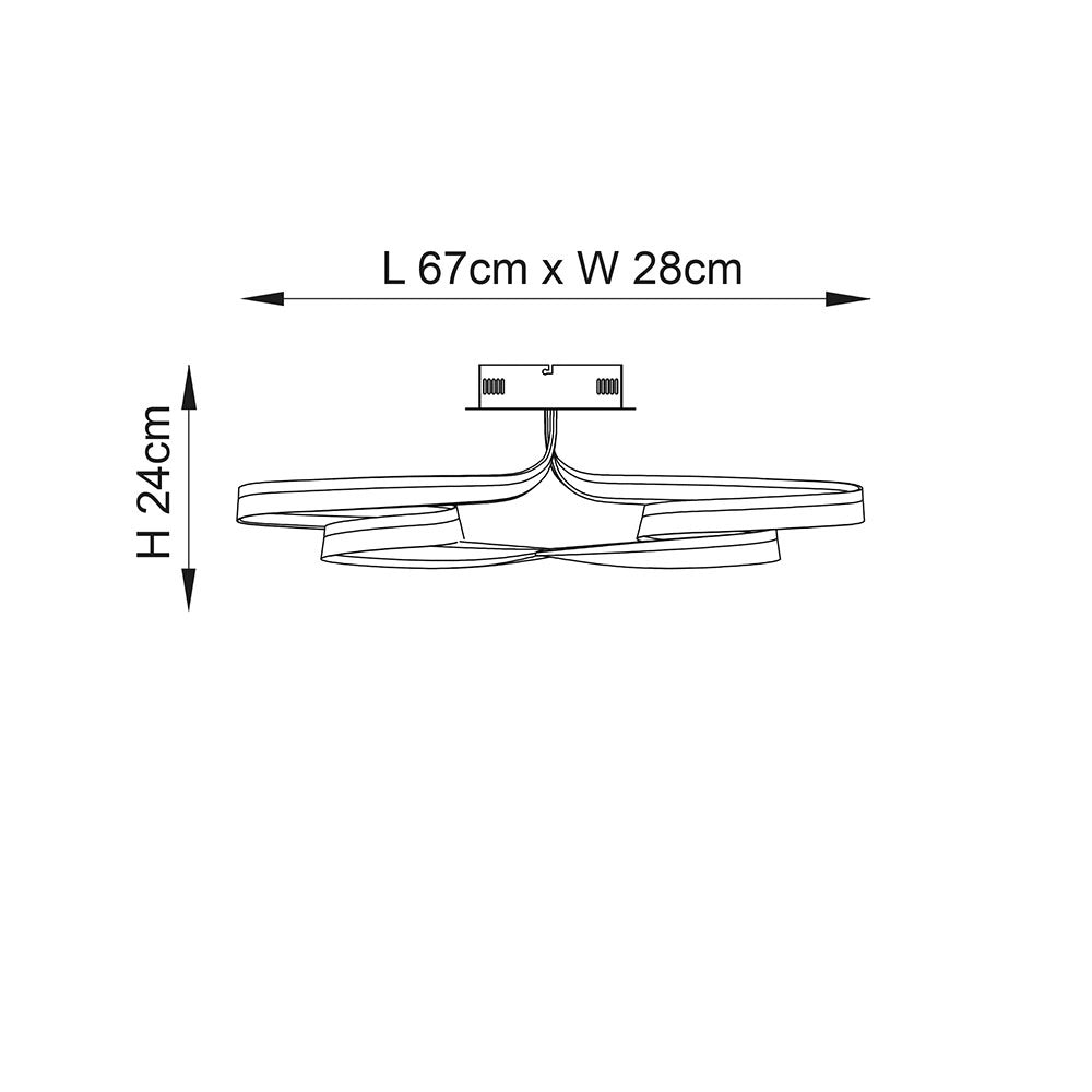 Plafoniera LED anello cromata 42W dimmerabile Endon Aria