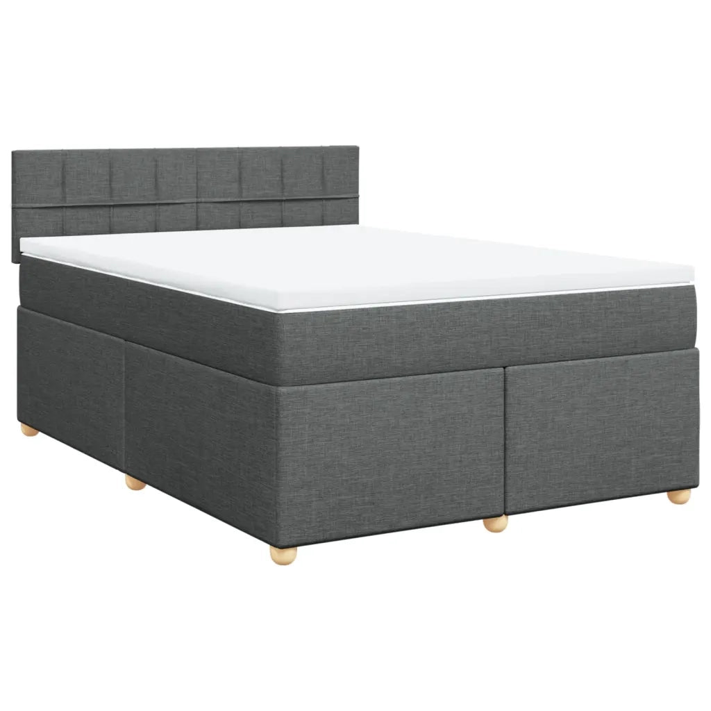 Giroletto a Molle con Materasso Grigio Scuro 140x200cm Tessuto
