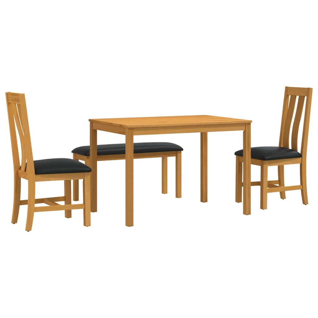 Set da pranzo 4 pz Nero Legno di Quercia Massello 3430301