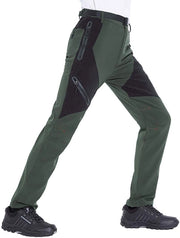 Wandalo per uomini, pantaloni da trekking leggeri e impermeabili, adatti per la primavera, l'estate e l'autunno, colore verde oliva, XXL