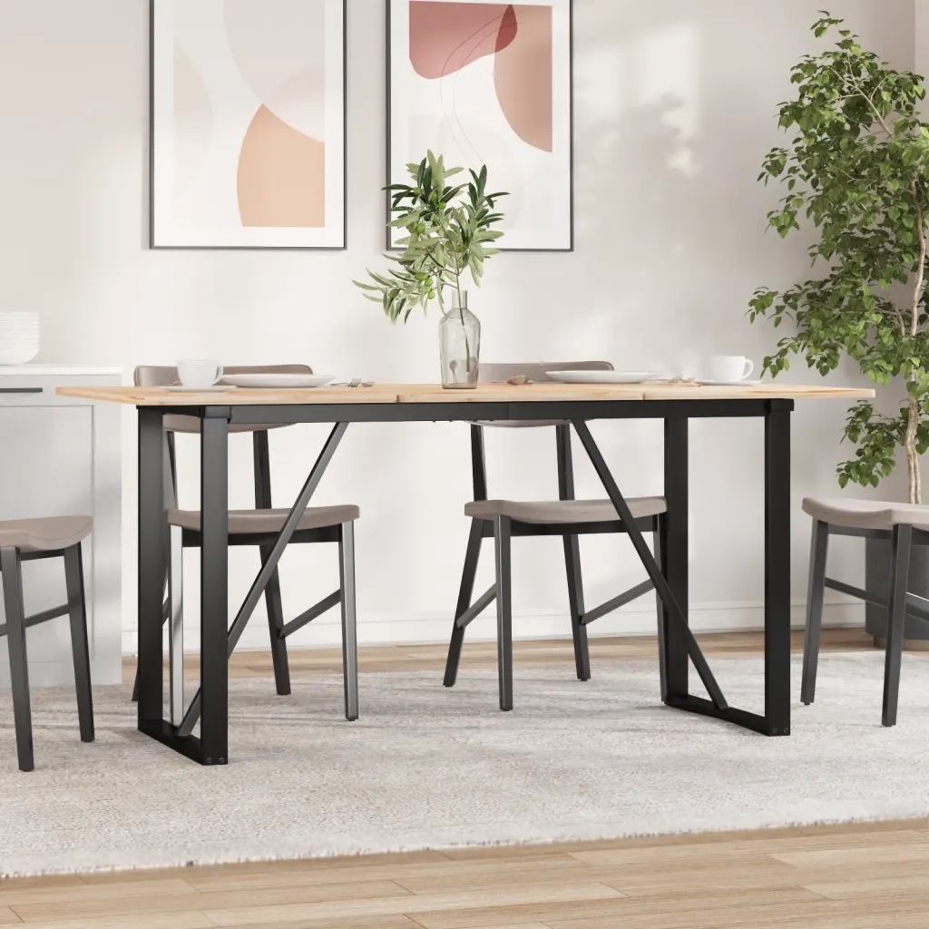 Telaio Gambe a O per Tavolo da Pranzo 140x60x73 cm in Acciaio