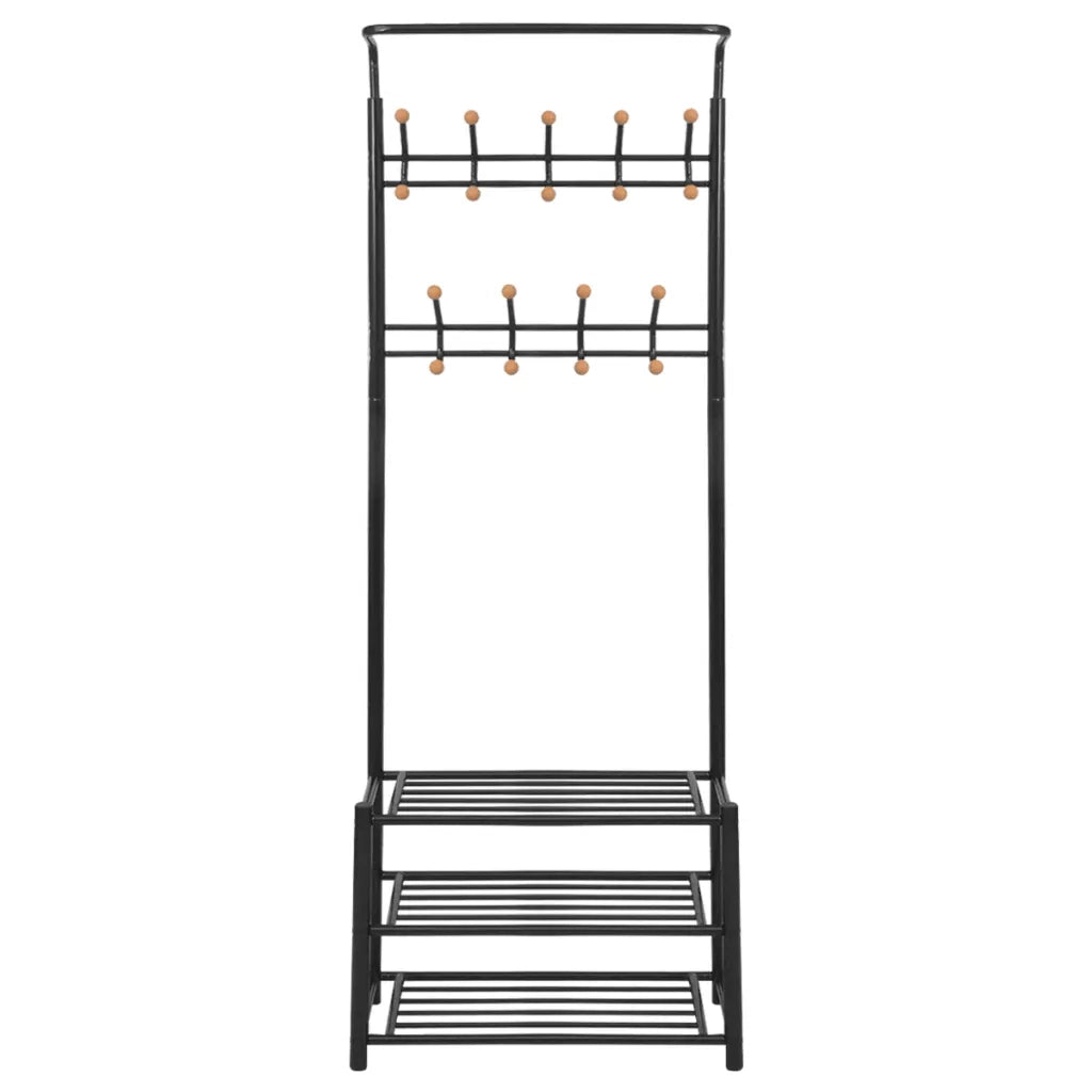 Appendiabiti con Deposito per Scarpe 68x32x182,5 cm Nero CFW5779700