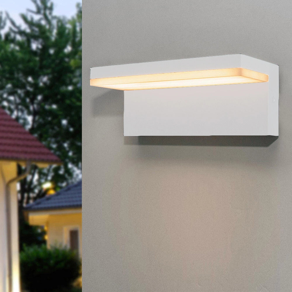 Trade Shop - Applique A Led 10 Watt Lampada Da Parete Per Balconi Giardino Ip54 Cct Switch B82-3c - Bianco