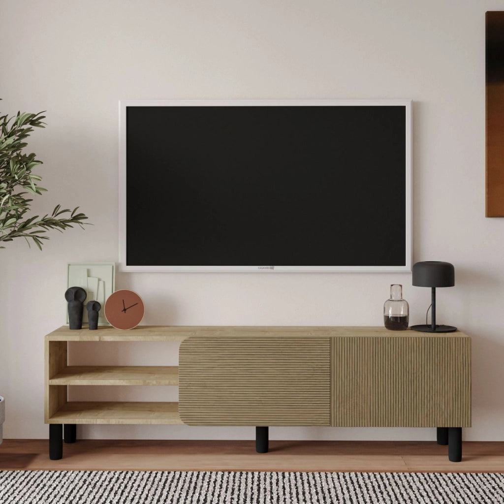 Porta TV in legno "River" - 150 x 31 x 48 cm - Beige