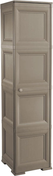 ARMADIO A COLONNA CON 4 MEZZI RIPIANI E 1 ANTA LISCIA TAUPE DIMENSIONI 40X43X164H CM