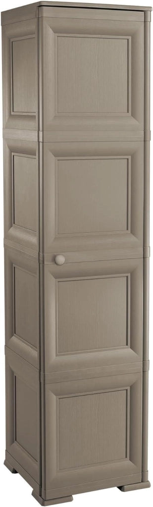 ARMADIO A COLONNA CON 4 MEZZI RIPIANI E 1 ANTA LISCIA TAUPE DIMENSIONI 40X43X164H CM