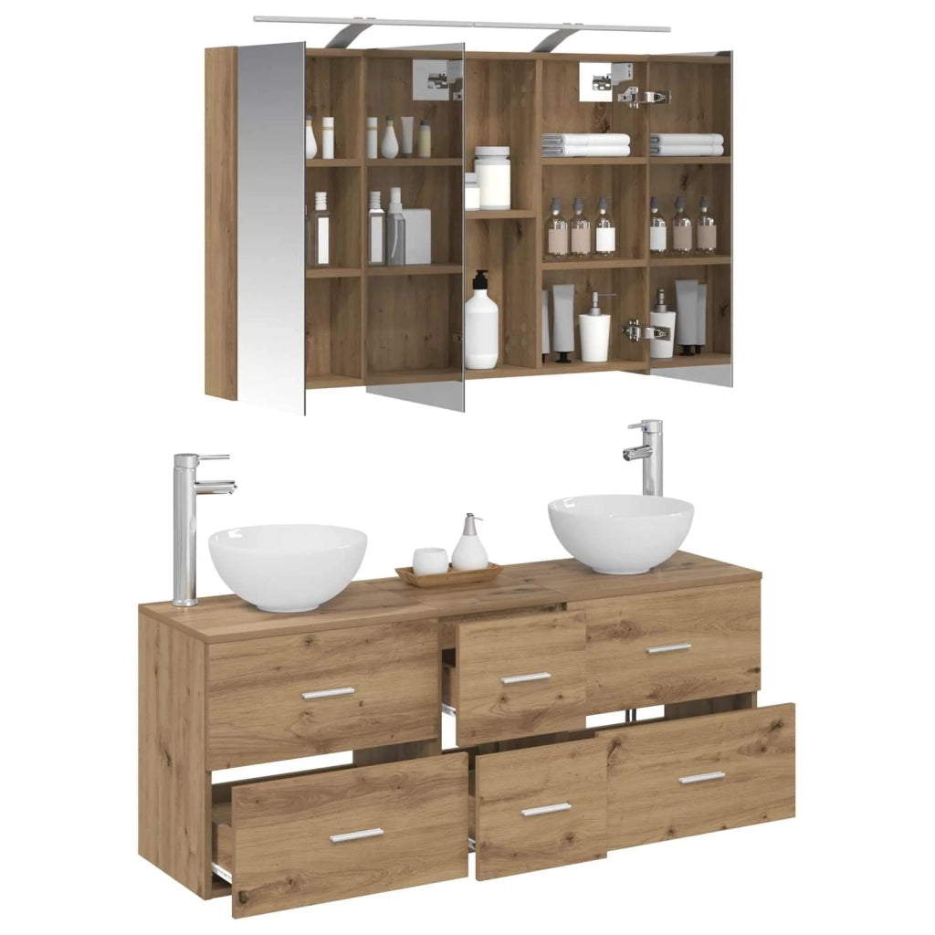 Set di mobili per il bagno 4 pcs Rovere Artigianale 3406702