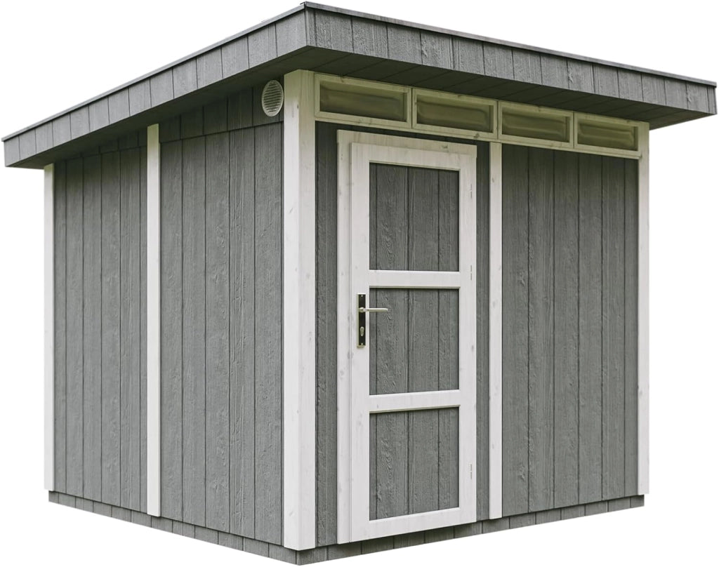 Casetta da Giardino di QUALIT? PREMIUM 5,9m?²-L279xW293cm - TIMBELA M903-CAVERN STEEL