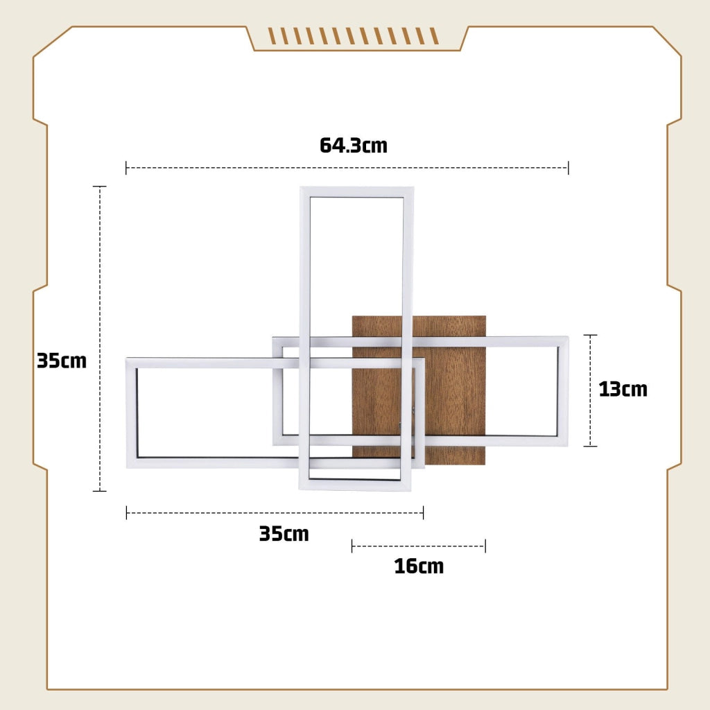 ZMH Lampada da Soffitto LED 3000K Nera Moderna Design 32W Luce Calda per Corridoio Camera da Letto Ufficio