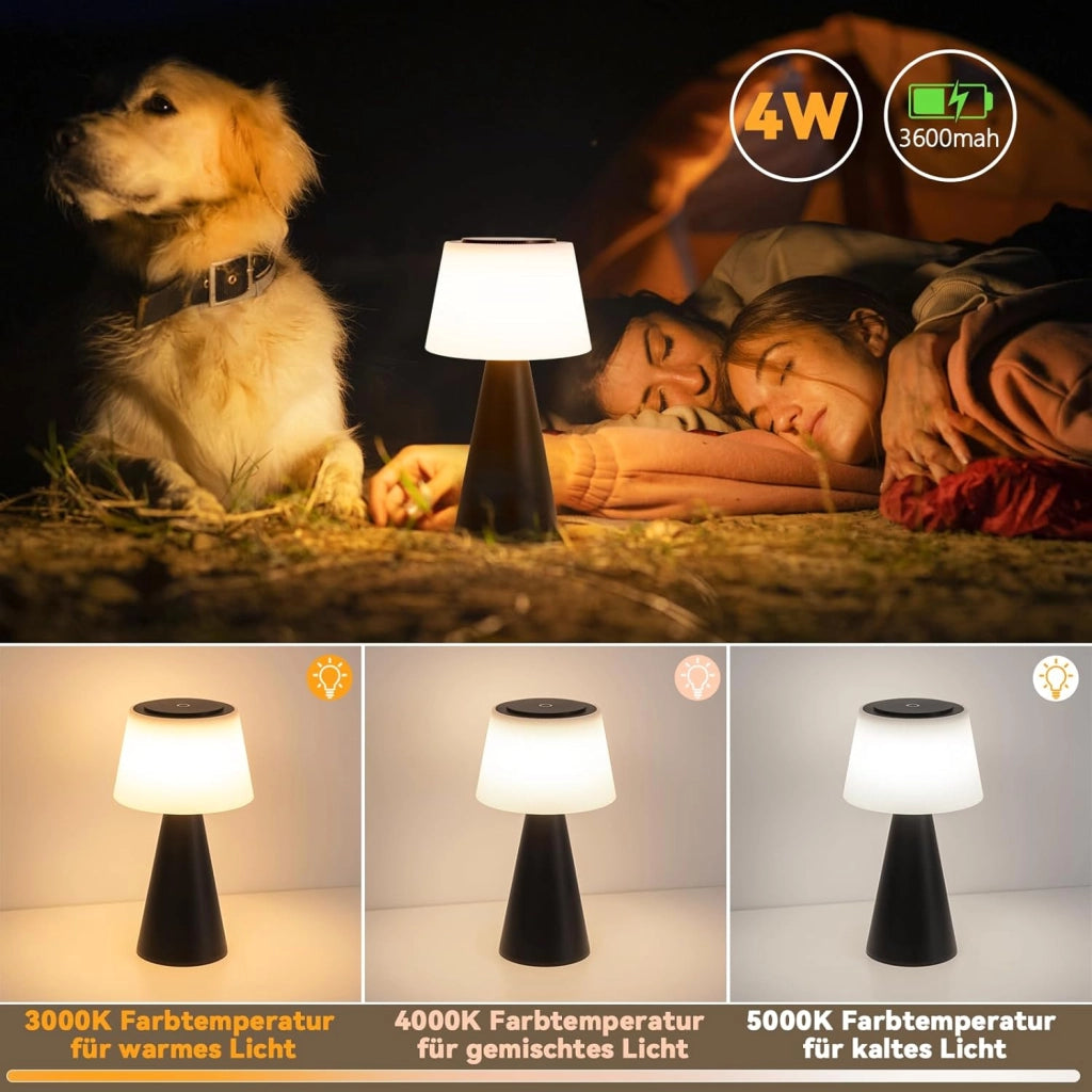 ZMH Lampada da tavolo LED wireless 3600mAh batteria dimmerabile moderna per soggiorno