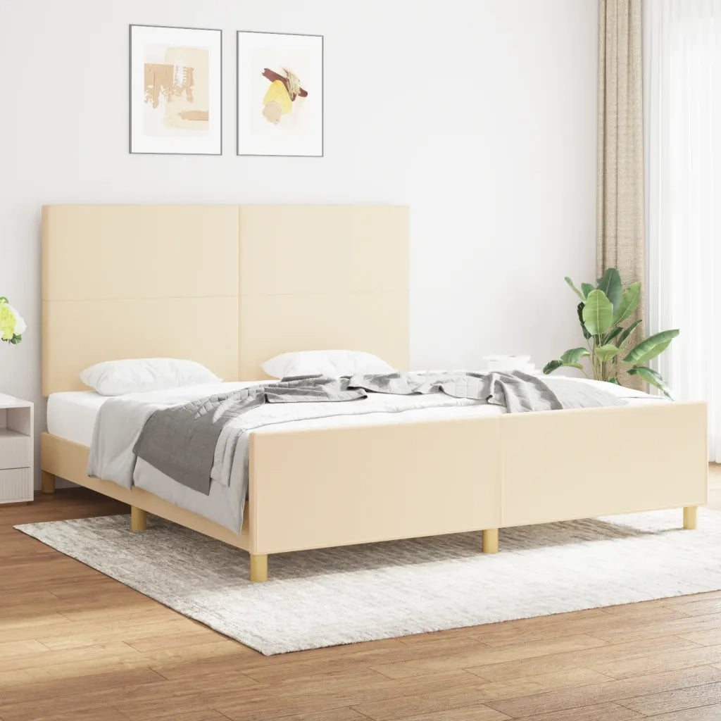 Giroletto senza Materasso Crema 180x200 cm in Tessuto 3124916