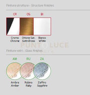 APPLIQUE OTTONE SATINATO VETRO PICCOLO RUBINO 1191OS-AT-RU