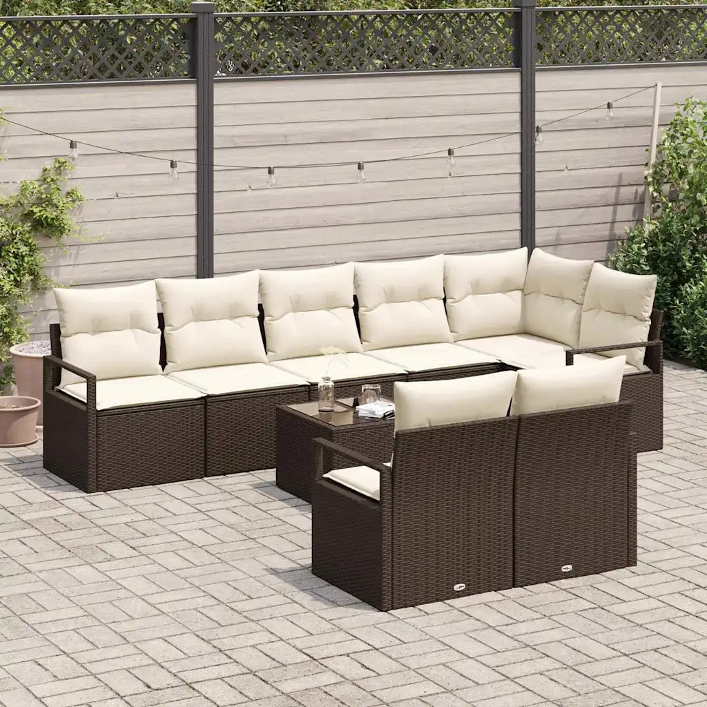 Set di divani 9 pcs Marrone polyrattan 3346438