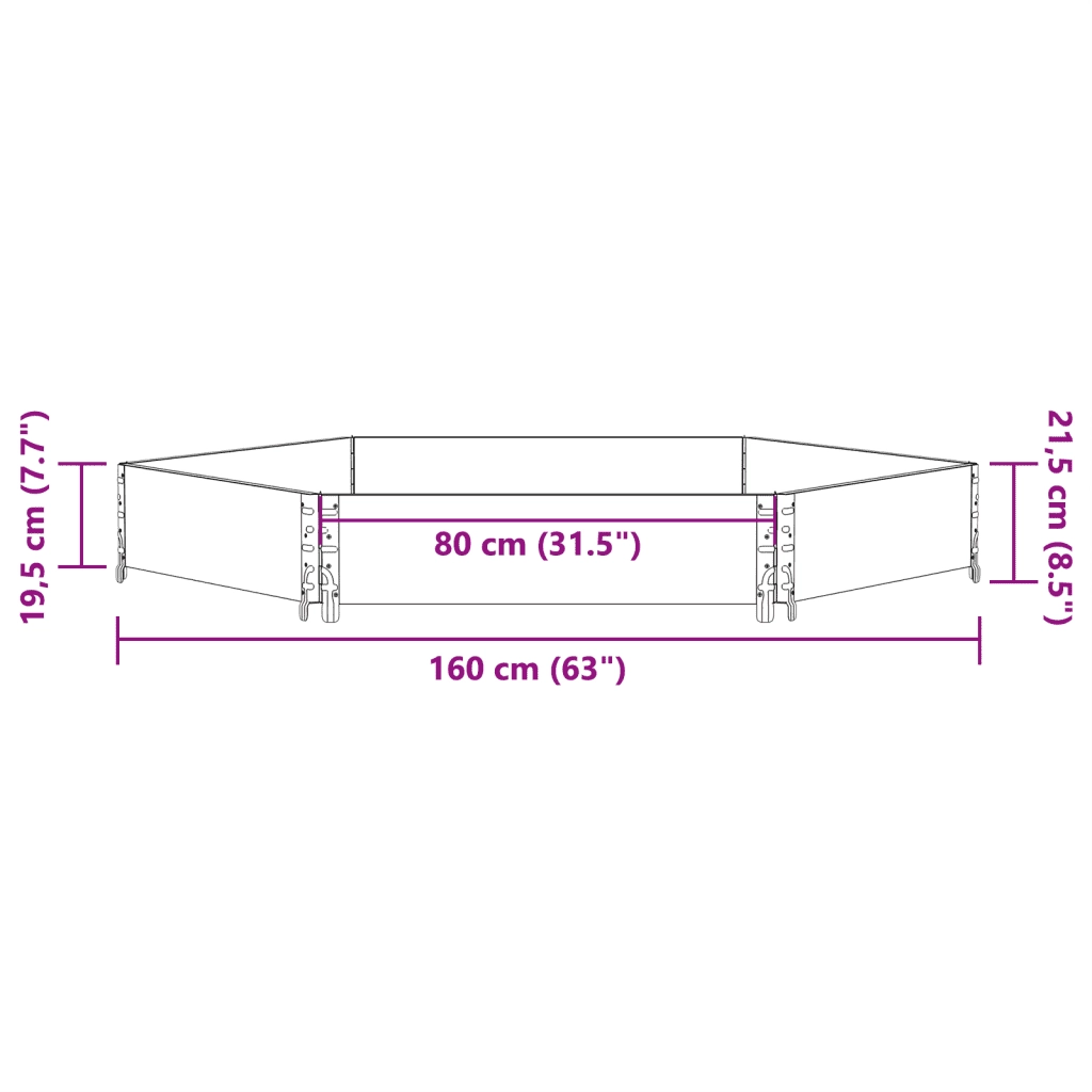 Fioriera Rialzata Esagonale Marrone 160x160 cm Legno di Pino 4010320