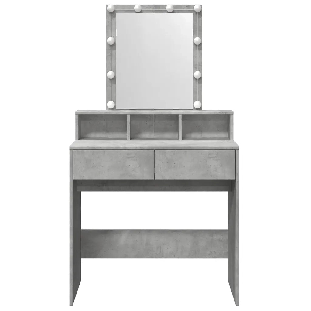 vidaXL Toeletta con LED Grigio Cemento 80x41x144,5 cm