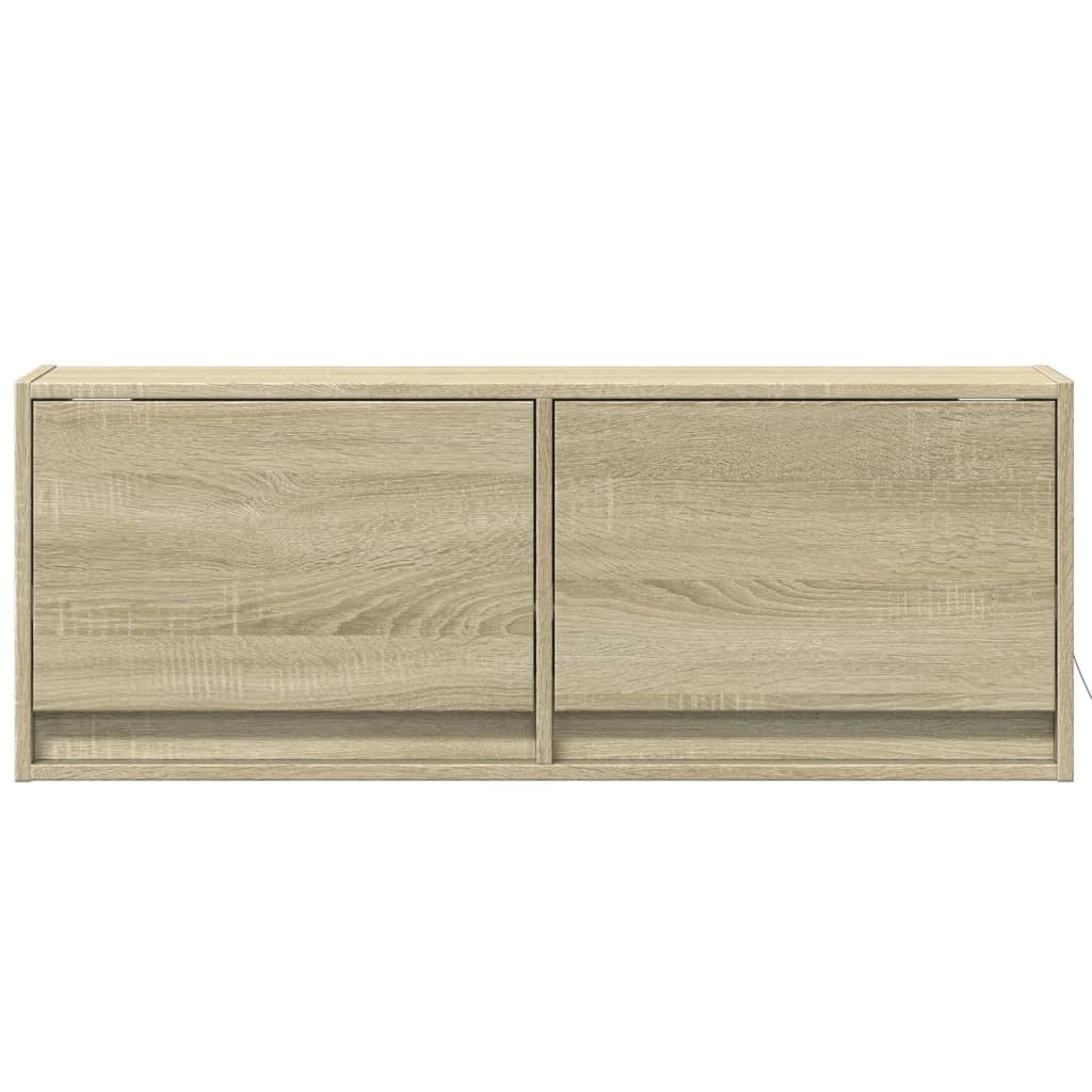 Mobile TV multimediale mensola TV credenza mobile TV sala da pranzo soggiorno parete attrezzata per camera da letto con luci LED rovere Sonoma 100 x 31 x 35 cm marrone 02_0028001