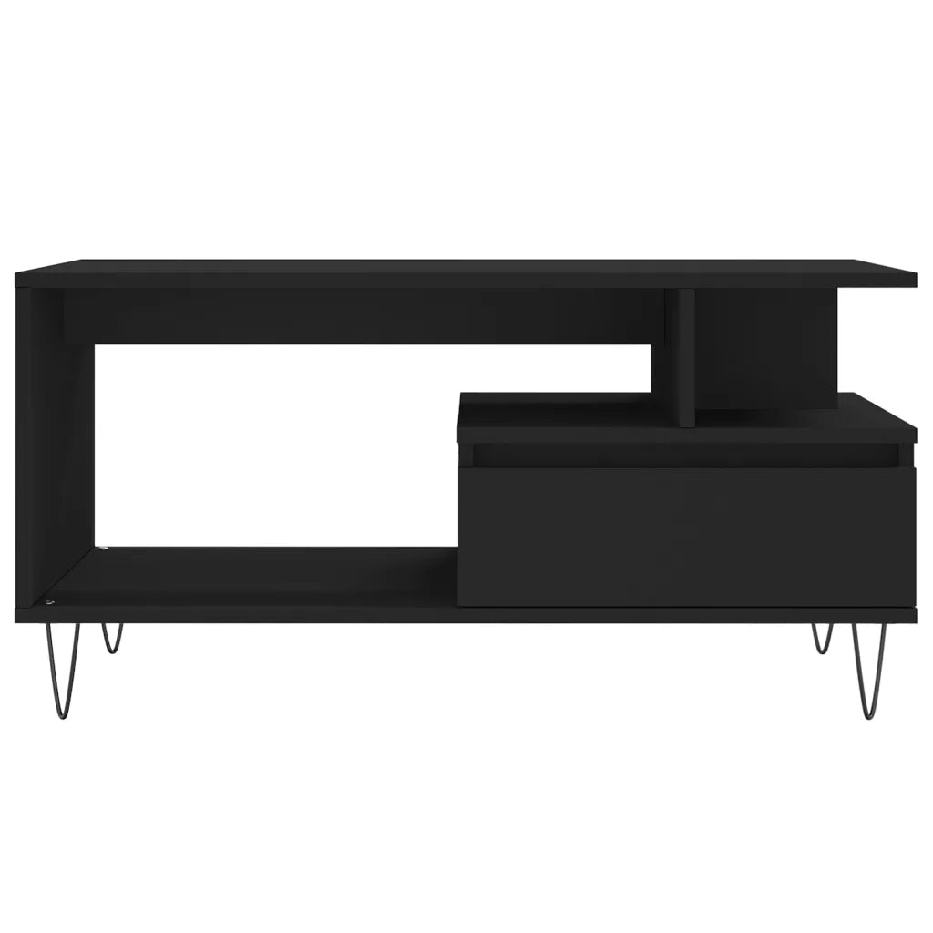 Tavolino da Salotto Nero 90x49x45 cm in Legno Multistrato 831021