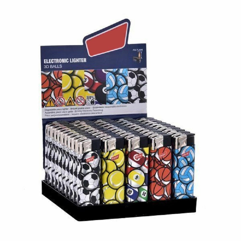 Trade Shop - Confezione 50 Pezzi Accendini Elettronici Ricaricabili Prof 3d Effetto Balls -