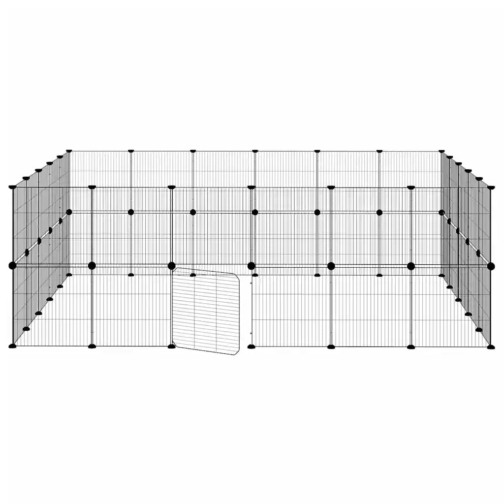 Gabbia per Animali 44 Pannelli con Porta Nera 35x35 cm Acciaio 3114046
