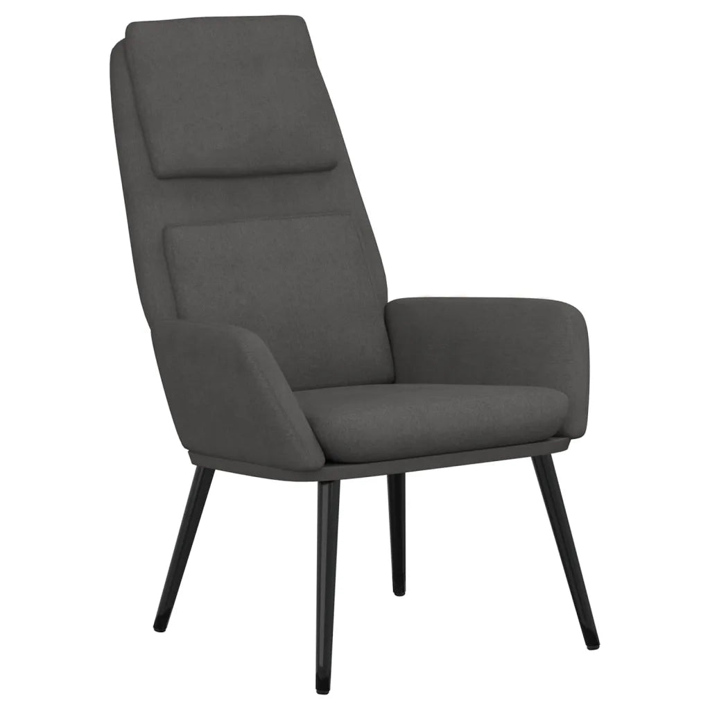 Poltrona | Sedia Relax Grigio Scuro in Tessuto