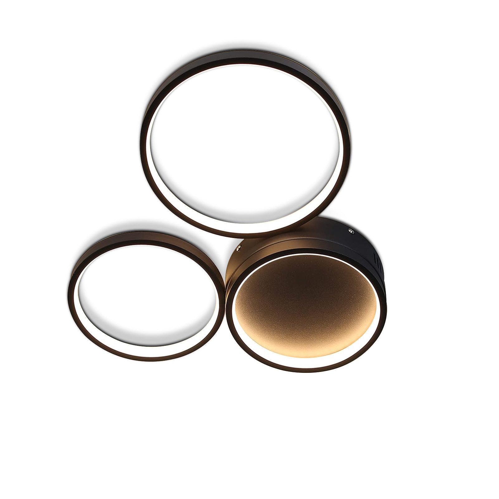 ZMH Lampada da soffitto LED 3 fiamme ad anello telecomando nera per camera letto