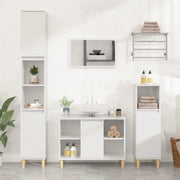 Mobile Lavabo-Armadietto da bagno Bianco Lucido 80x33x60 cm in Legno Multistrato 991825