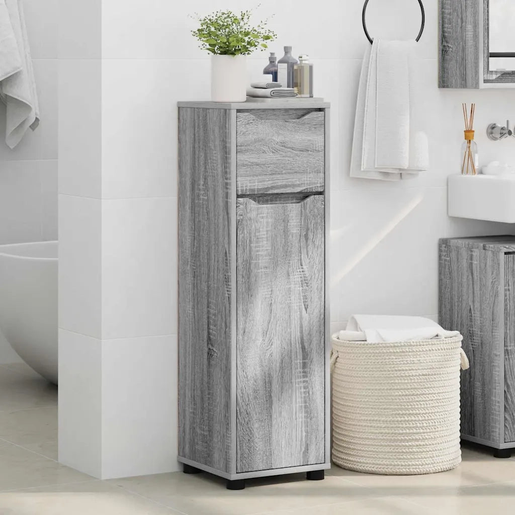Mobile da Bagno con cassetto Grigio Sonoma 30,5 x 30 x 101 cm
