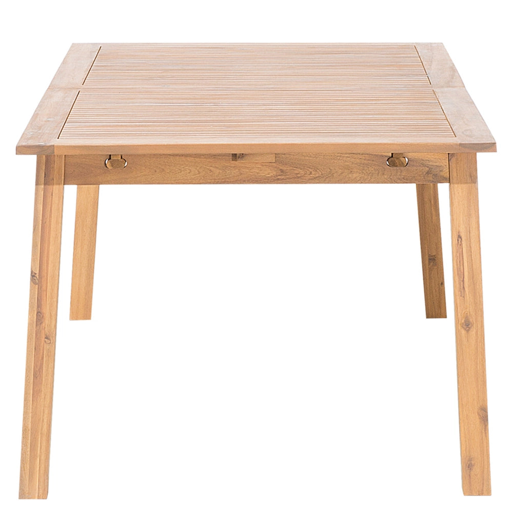 Tavolo da pranzo da giardino in marrone chiaro di acacia 180 - 240 x 100 cm allungabile 8 posti rettangolare