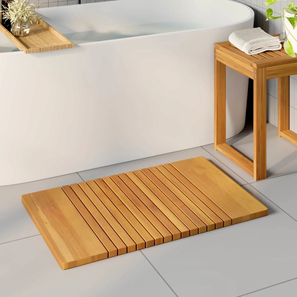 Tappeto da bagno Tinta unita Marrone 81 x 50 cm legno