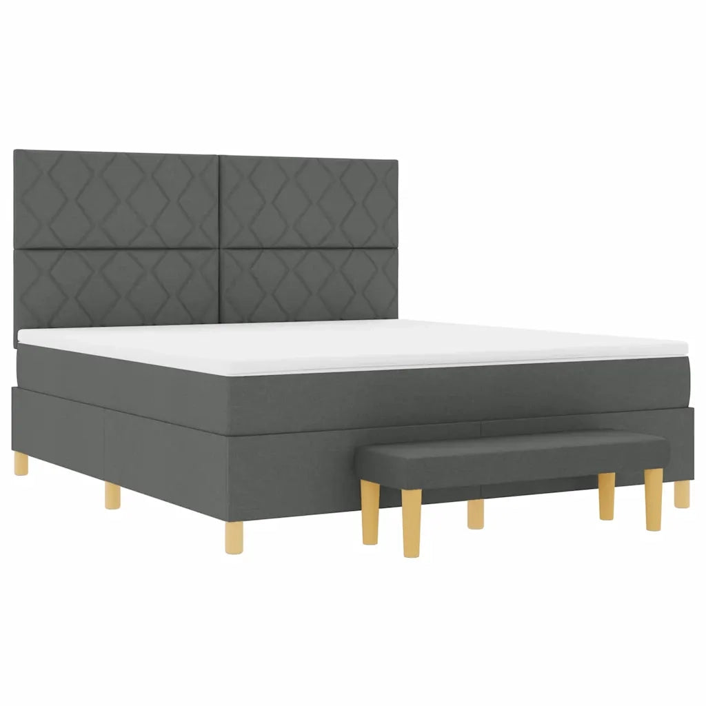 Letto a molle con cuscino Grigio scuro 200 x 180 cm Tessuto 3344395