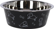 Contenitore di rifornimento in acciaio inox nero a motivi 1800ml