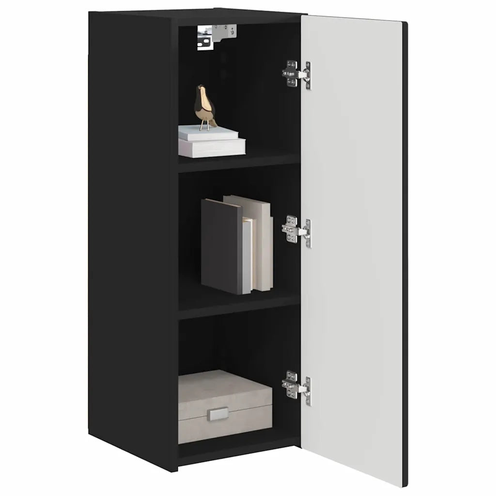 Mobile TV da parete 2 pz-Set di 2 Mobile TV a Muro-Credenza TV Nero 30 x 31 x 80 cm