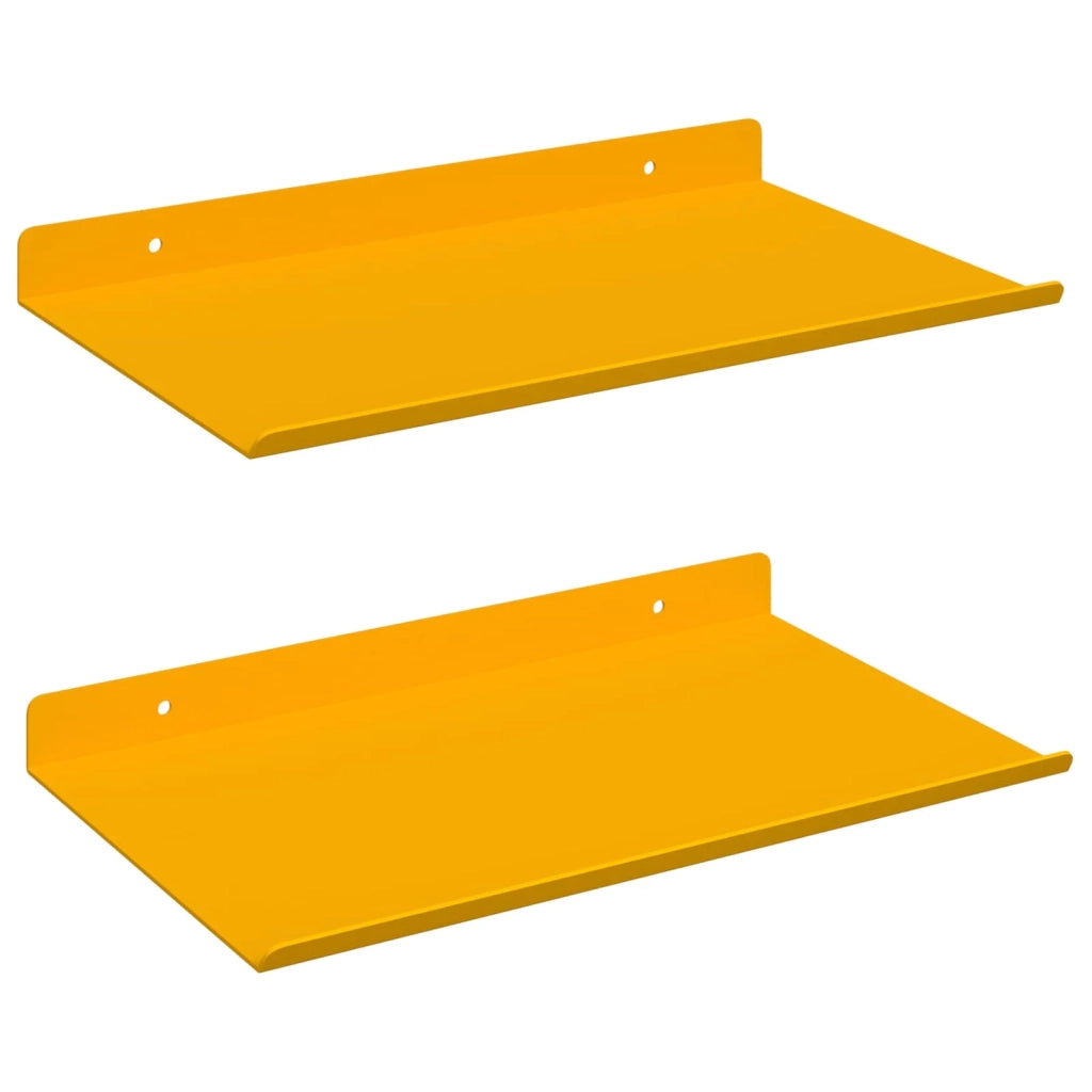 Mensola sospesa 2 pcs Giallo senape 30 x 18 x 2,5 cm Acciaio