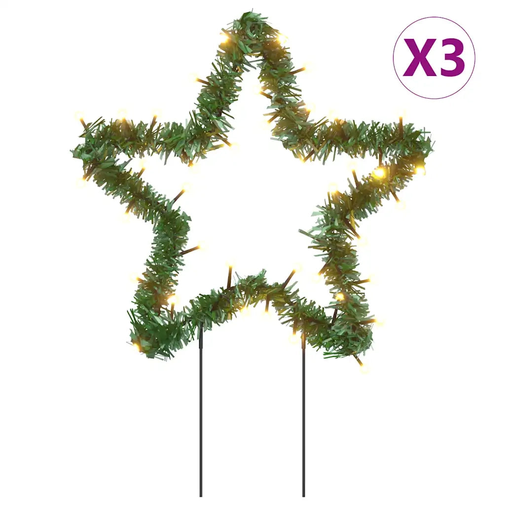 Decorazioni Luminose Natalizie Picchetti 3pz Stella 50LED 29cm 357726
