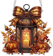 Kit di pittura a diamanti per dipinto autunnale zucca - Arte da appendere - Kit di diamanti - Regalo per adulti/bambini - Forma speciale diamanti - Incluso collare e strumenti