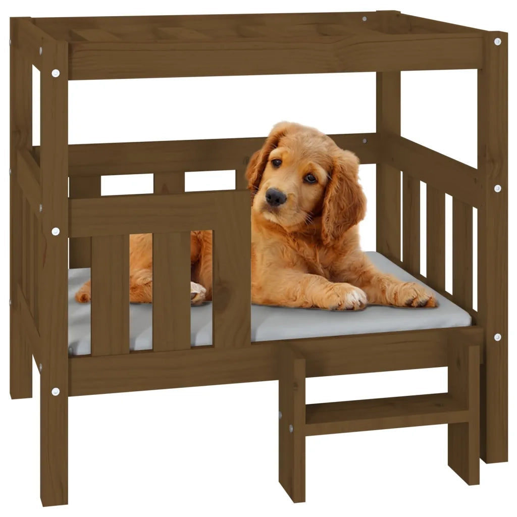 Cuccia per Cani Ambra 75,5x63,5x70 cm in Legno Massello di Pino 822380