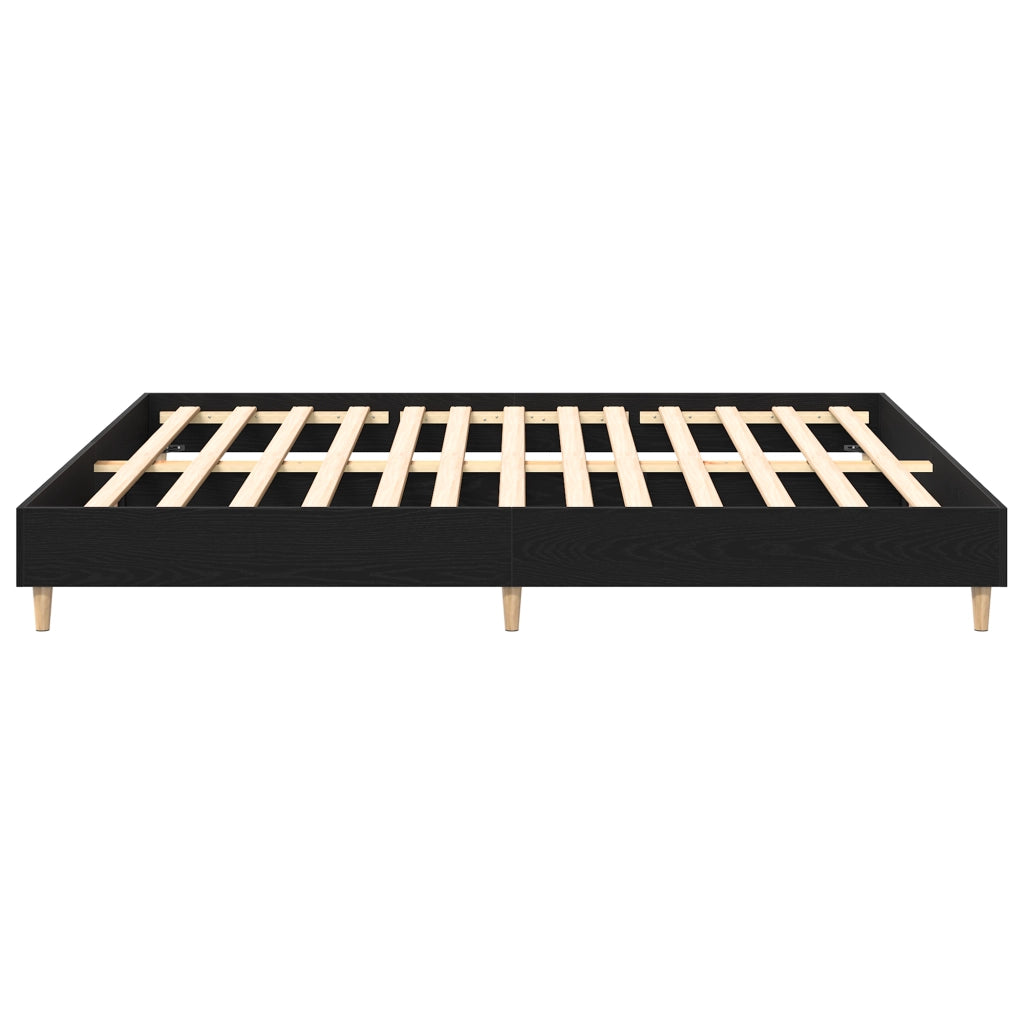 Struttura Letto Rovere Nero 160x200 cm Legno Ingegnerizzato