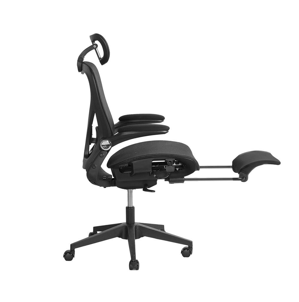 SEDIA da ufficio ergonomica pieghevole con supporto lombare e rete nera
