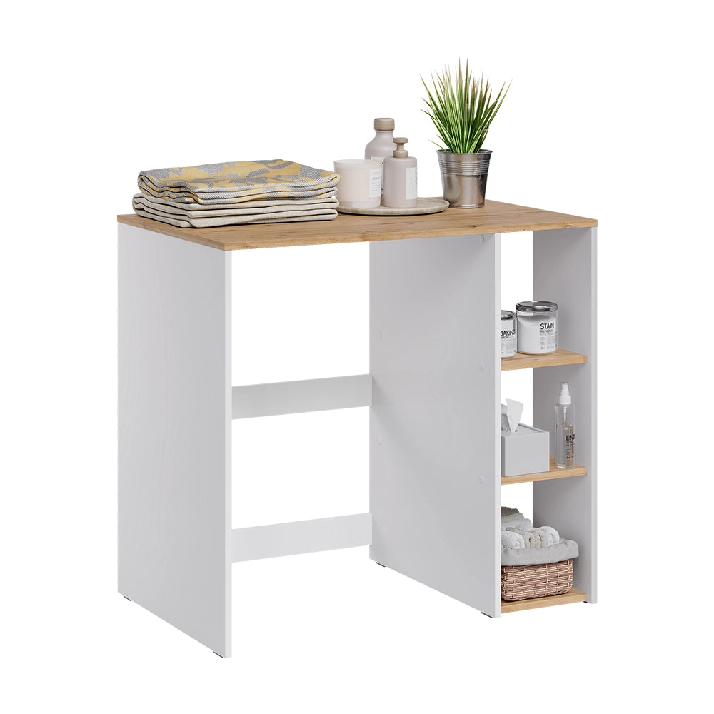 Mobile lavatrice Viktor Bianco/Rovere artigianale 93.6 x 88.2 cm Vicco