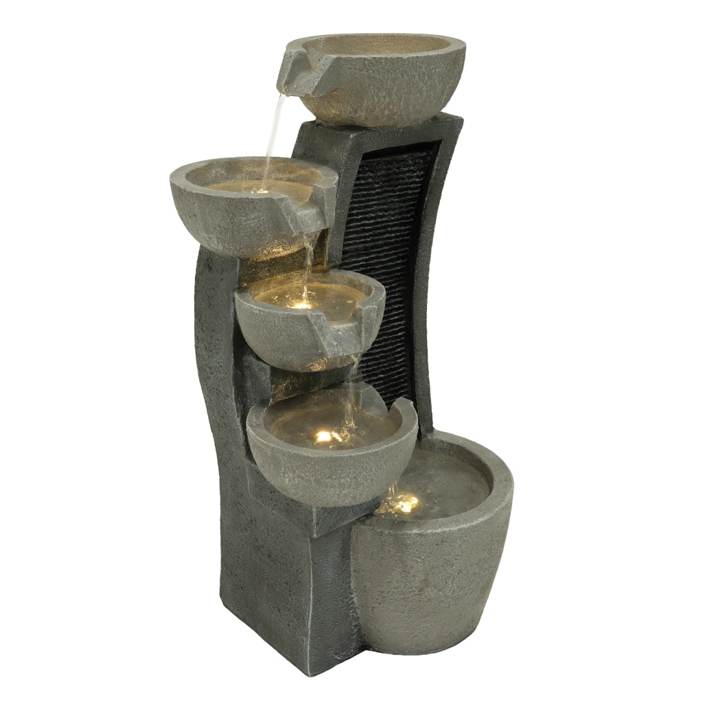 Fontana da Giardino Elettrica con LED e Cascata – Sleek Streams