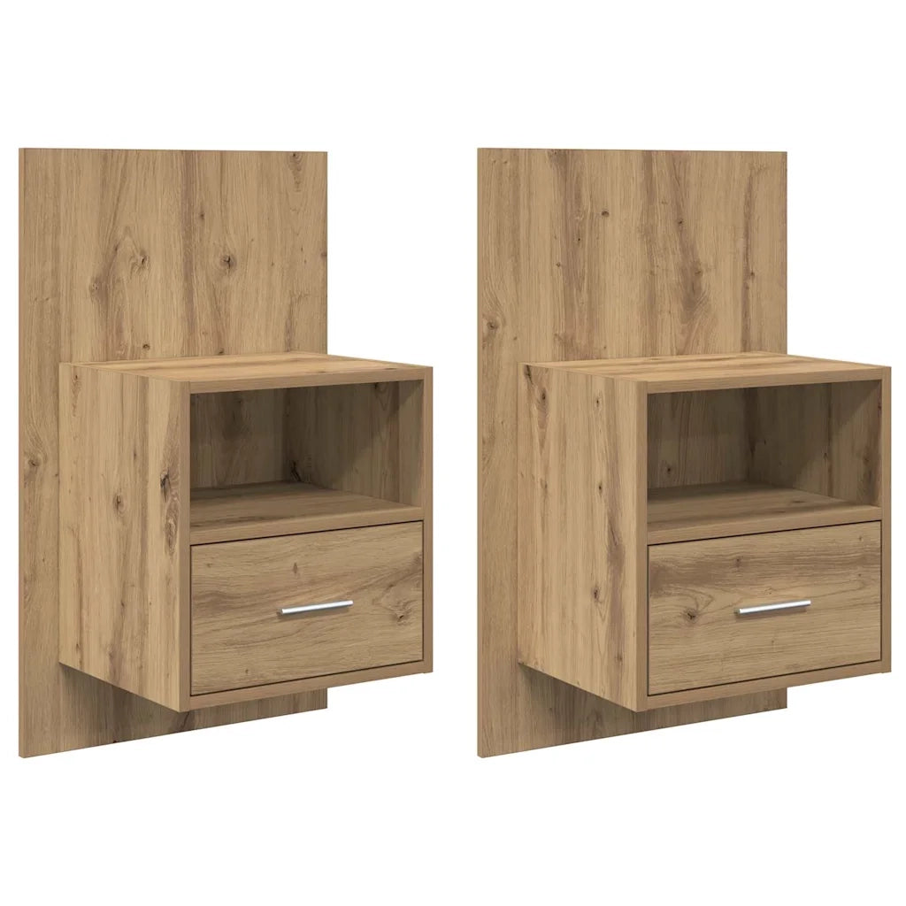 Armadio da Notte 2 pcs Rovere artigianale 50 x 32.5 x 80cm 880496